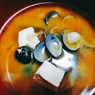 冷凍しじみと豆腐の味噌汁